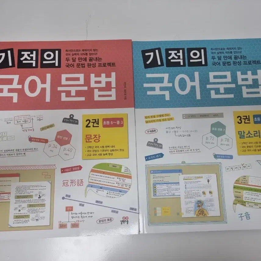 [BUNJANG] Miracle Korean Grammar Book Vol. 2 & 3 Set / (새상품) 기적의 국어문법 2권,3권