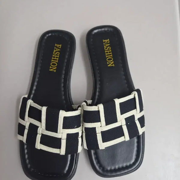[BUNJANG] Women's Sandals with White Pattern / 여성 샌들