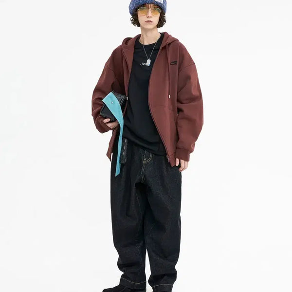 [BUNJANG] Ader Error Enty Logo Hoodie Zip-Up Burgundy / [a3] 아더에러 후드집업 버건디  Enty logo hoodie zip-up