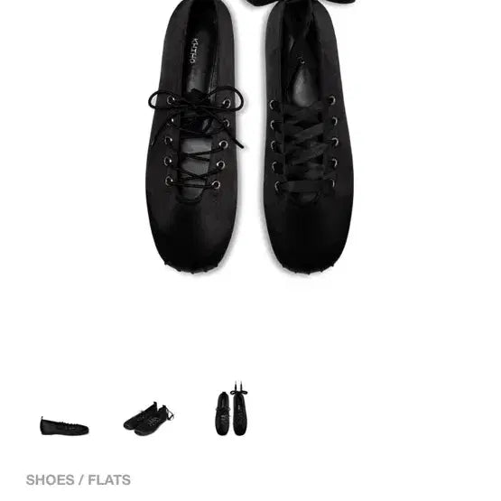[BUNJANG] Satin Lace-Up Flat Shoes / 기호 레이스업 플랫슈즈
