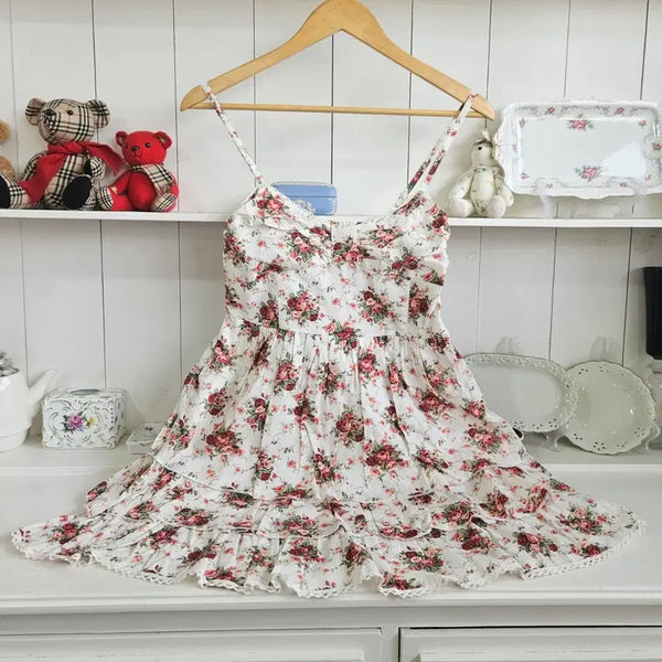 [BUNJANG] Liz Lisa Rose Flower Layered Frill Dress / LIZ LISA 로즈 플라워 레이어드 프릴 원피스