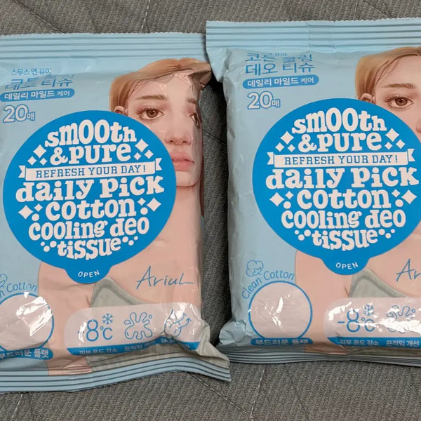 [BUNJANG] Ariel Smooth & Pure Cooling Deo Tissue 20 Count / (새상품) 아리얼 스무스앤퓨어 쿨링 데오 티슈 20매