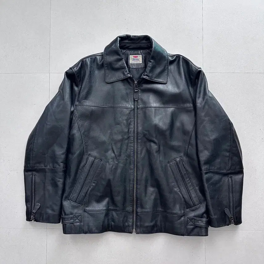 [BUNJANG] Levi's 90s Made in Korea Real Cow Leather Single Rider Jacket / [100] 리바이스 90s 메이드인코리아 리얼 소가죽 싱글 라이더 자켓
