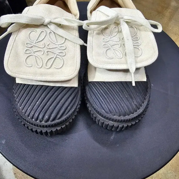 [BUNJANG] Loewe Anagram Flap Canvas Sneakers - Size 240 / (240)로에베 아나그램 플랩 캔버스 스니커즈