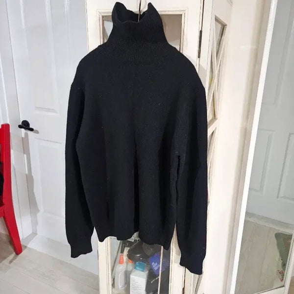 [BUNJANG] Black Turtleneck Knit 100% Wool / 블랙 터틀넥 니트