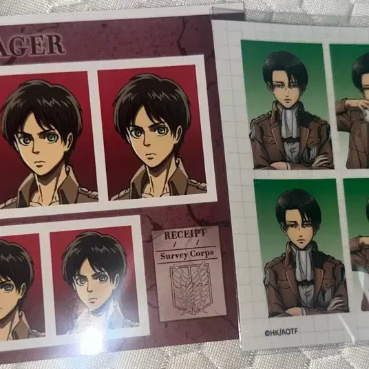 [BUNJANG] Attack on Titan Eren & Levi Proof Photo Set / 진격의거인 진격거 에렌, 리바이 증명사진 증사