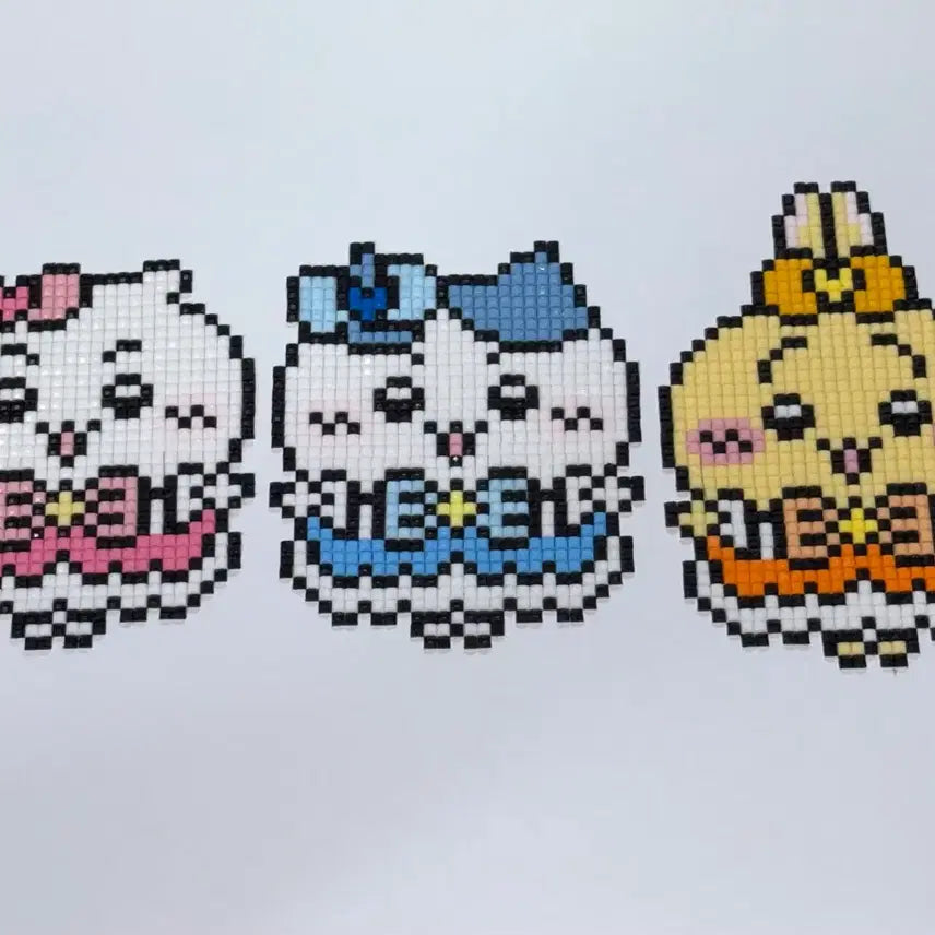 [BUNJANG] Handmade Square Bead Cheezy, Hachiwari, and Usagi Keychains / 핸드메이드 네모비즈 먼작귀
