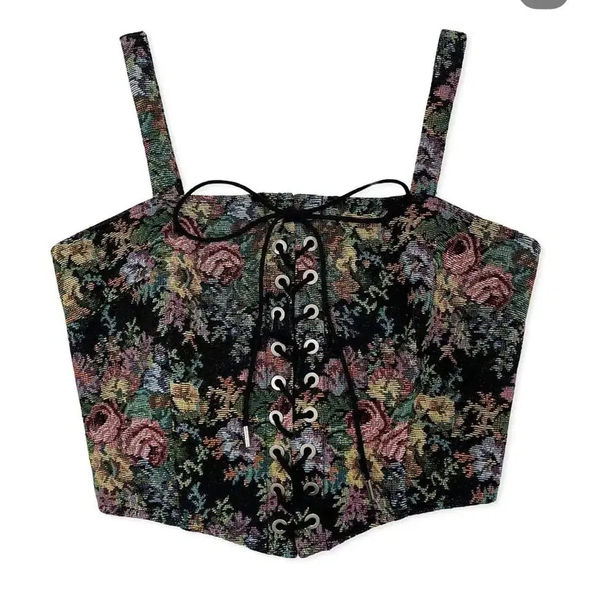 [BUNJANG] Faded Jade Flower Corset Size 2 / 페일제이드 플라워 코르셋 2사이즈