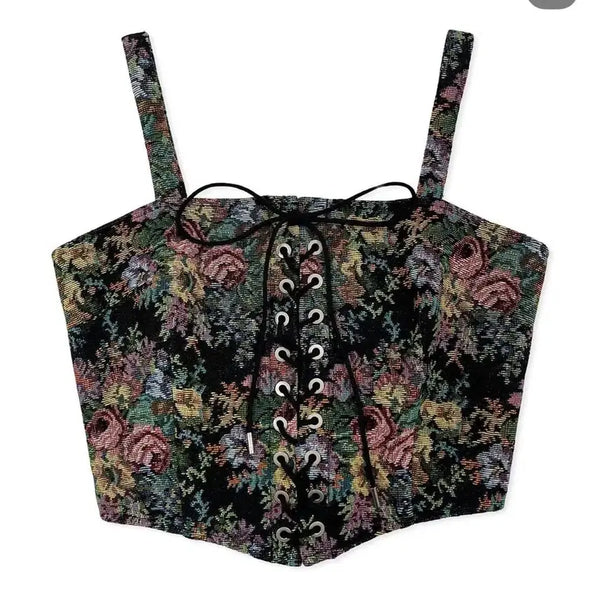 [BUNJANG] Faded Jade Flower Corset Size 2 / 페일제이드 플라워 코르셋 2사이즈