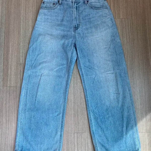 [BUNJANG] Giordano Unisex 10oz Wide Denim Pants (Cooling Function) / 지오다노 와이드 데님 팬츠(쿨기능성,10oz,남녀공용)