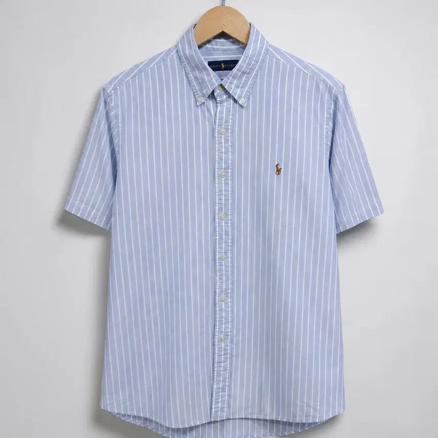 [BUNJANG] Polo Ralph Lauren Striped Oxford Short Sleeve Shirt / 105 POLO 폴로 랄프로렌 스트라이프 옥스포드 반팔 셔츠