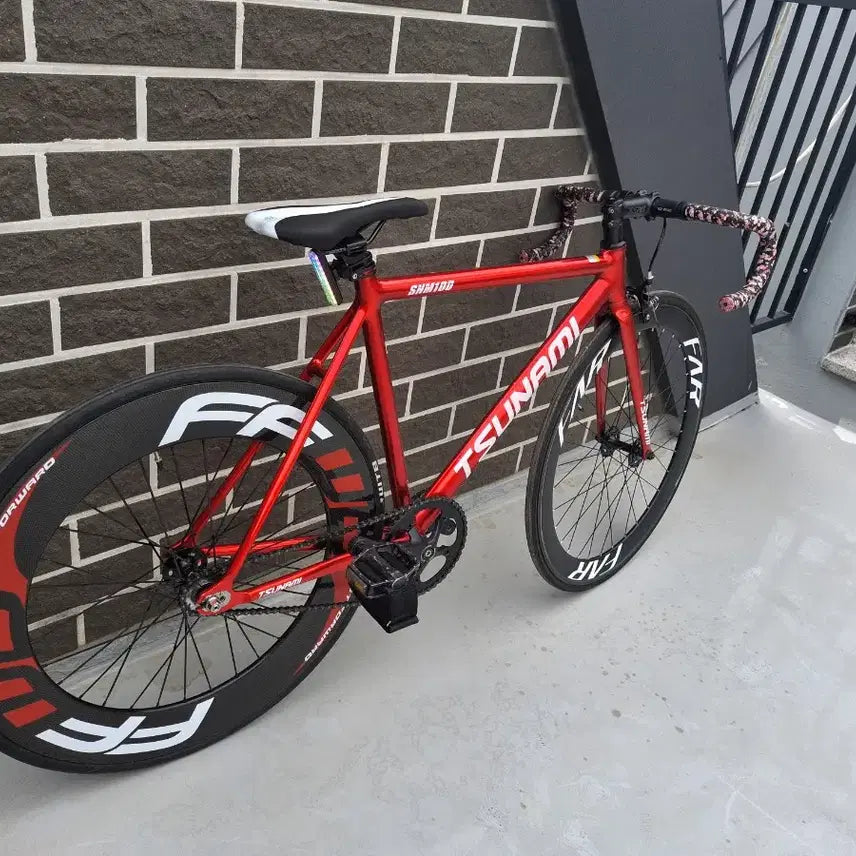 [BUNJANG] Tsunami Pixy Red Wine Custom Track Bike (Size M) / 쓰나미 픽시