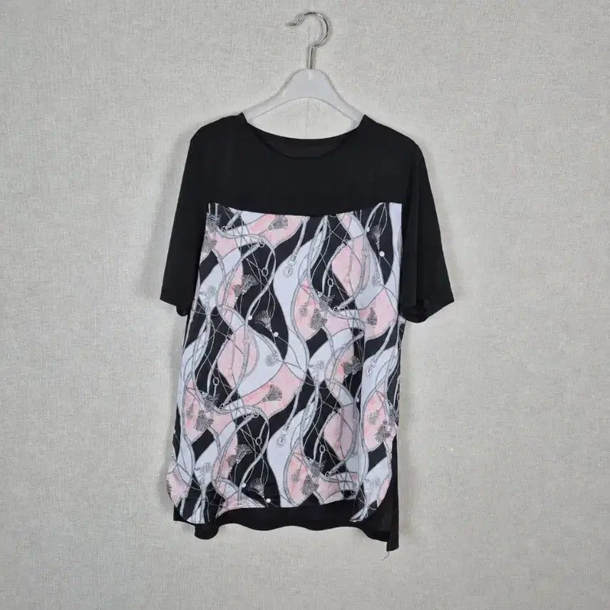 [BUNJANG] Black Chain Pattern Blouse / (#55,66추천)블랙 체인패턴 블라우스