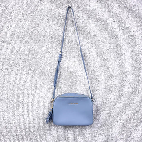 [BUNJANG] Lancaster Women's Pastel Blue Small Leather Tassel Crossbody Bag / 랑카스터 여성 소가죽 파스텔블루 스몰 태슬 크로스백 가방