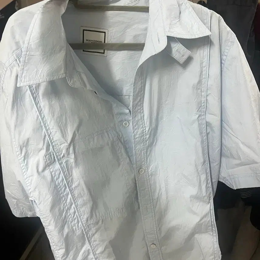 [BUNJANG] Wooyoungmi Wrinkled Short Sleeve Shirt / 우영미 크링클 반팔 셔츠
