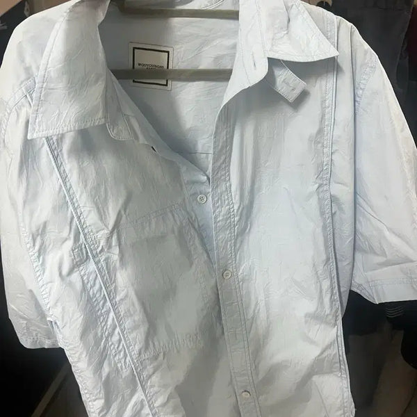 [BUNJANG] Wooyoungmi Wrinkled Short Sleeve Shirt / 우영미 크링클 반팔 셔츠