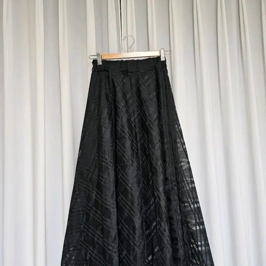 [BUNJANG] A-Line See-Through Chiffon Long Skirt / A라인 시스루 쉬폰 롱스커트