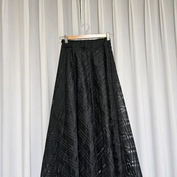 [BUNJANG] A-Line See-Through Chiffon Long Skirt / A라인 시스루 쉬폰 롱스커트