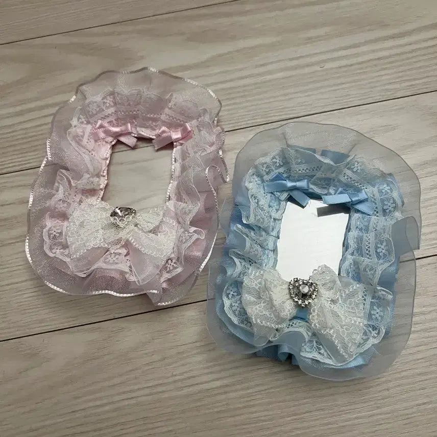 [BUNJANG] Lace Wedding Photocard Holder Set (Blue, Pink) / 레이스 웨딩 포카홀더 블루 핑크