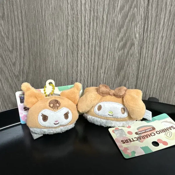 [BUNJANG] Sanrio Sushi Series Kuromi & My Melody Keychain Set (Bundle) / (2개일괄) 산리오 유부 초밥 키링 세트 쿠로미 마이멜로디 스시 인형