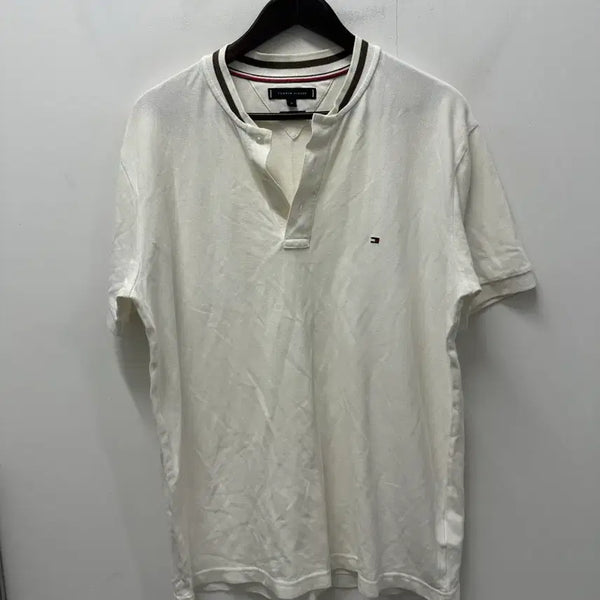 [BUNJANG] Tommy Hilfiger White Short Sleeve Polo Shirt 105 / [만원빈티지 최저가]타미힐피거 반팔 카라티 화이트 105