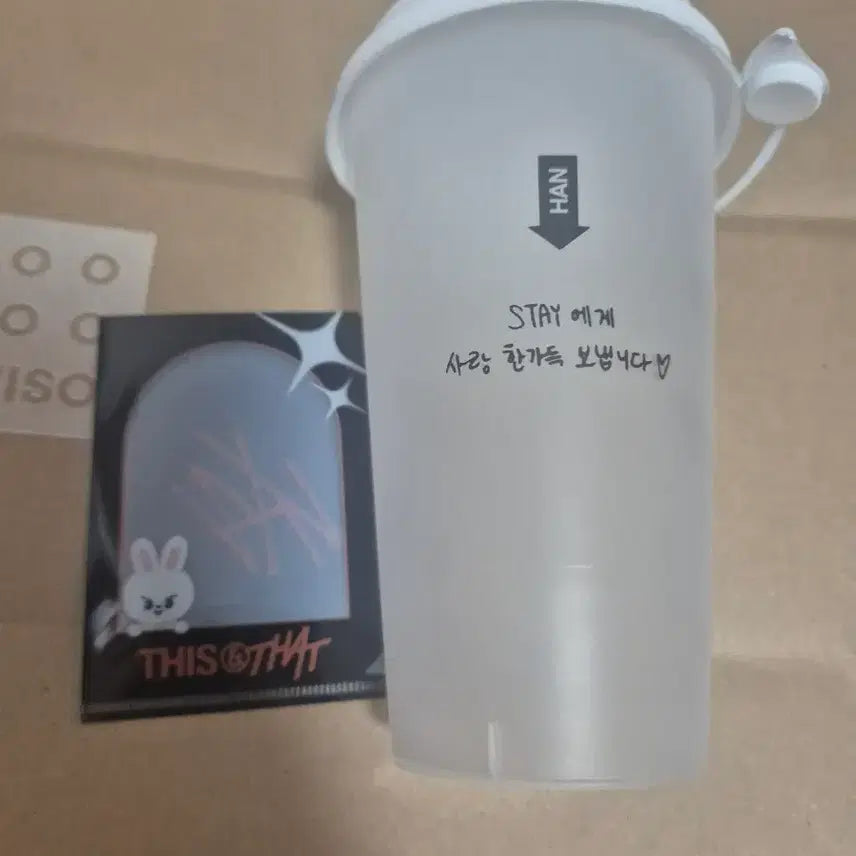 [BUNJANG] Stray Kids Popup Reusable Cup Han Jisung Leebit Lee Know Photocard Holder / 스트레이키즈 팝업 리유저블컵 한지성 리빗 리노 포카 홀더