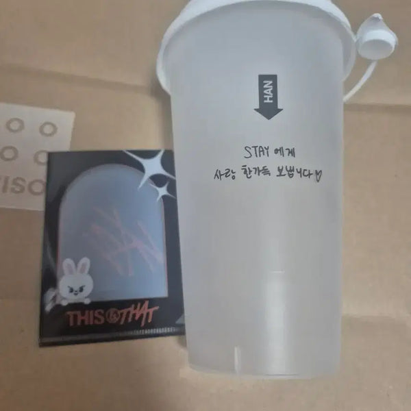 [BUNJANG] Stray Kids Popup Reusable Cup Han Jisung Leebit Lee Know Photocard Holder / 스트레이키즈 팝업 리유저블컵 한지성 리빗 리노 포카 홀더