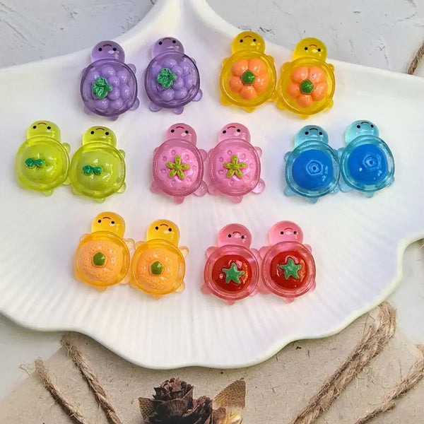 [BUNJANG] Assorted Cute Fruit Turtle Charms (10 pcs) / 귀여운 과일 야광 거북이 파츠 10개 랜덤