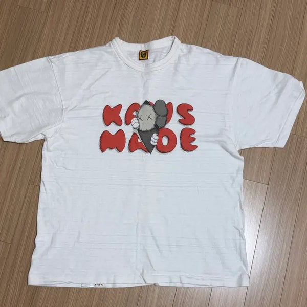 [BUNJANG] KAWS x HUMAN MADE T-Shirt White / 카우스 휴먼메이드