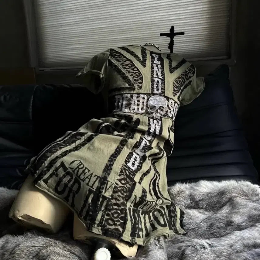 [BUNJANG] Ghost of Harlem See-Through Back Cross Punk T-Shirt / 고스트오브할렘 시스루백 십자가 펑크 티셔츠