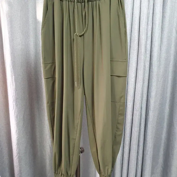 [BUNJANG] L Stretch Khaki Jogger Pants / L스트레치 카키 조거팬츠