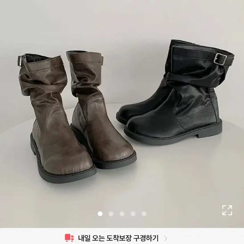 [BUNJANG] Black Mid Boots / 미들 부츠 블랙 새거 팔아요