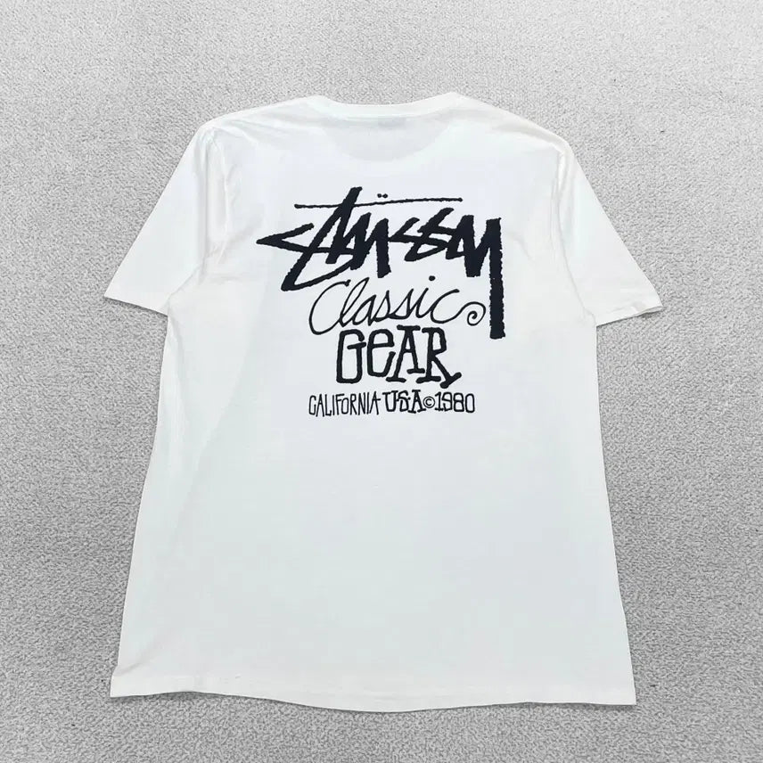 [BUNJANG] Stussy Classic Gear T-Shirt White / 스투시 Stussy 클래식 기어 반팔티 화이트
