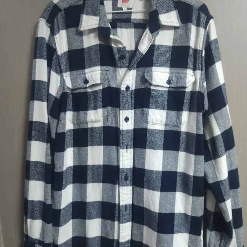 [BUNJANG] Levi's Checkered Flannel Shirt (Navy, M) / F] 리바이스 체크남방, M*