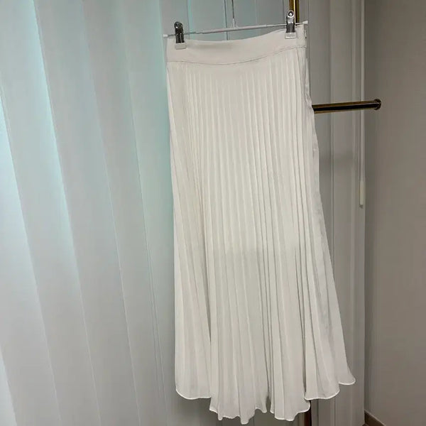 [BUNJANG] White Pleated Skirt / 화이트 주름 스커트