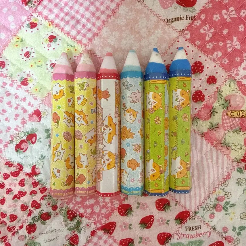 [BUNJANG] Heisei Retro Ham-chan Eraser Set / 고전 헤이세이 레트로 햄짱 지우개 세트