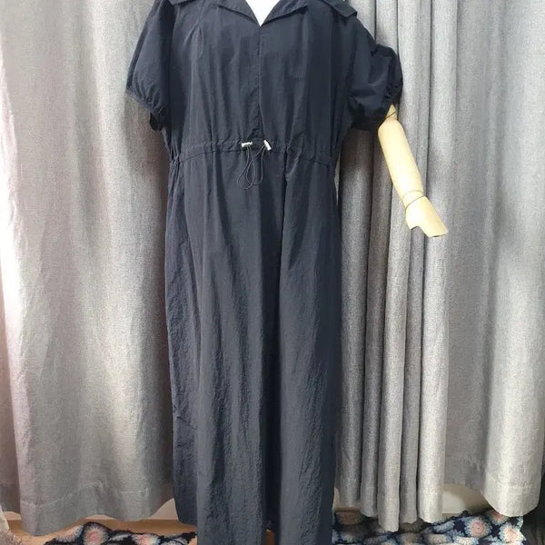 [BUNJANG] Navy Stopper Maxi Dress / 사각사각 네이비 스토퍼 맥시원피스