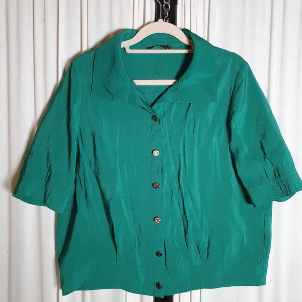 [BUNJANG] PAT Green Short-Sleeve Blouse Size 100 / PAT 그린 반팔 블라우스 100사이즈 2508849
