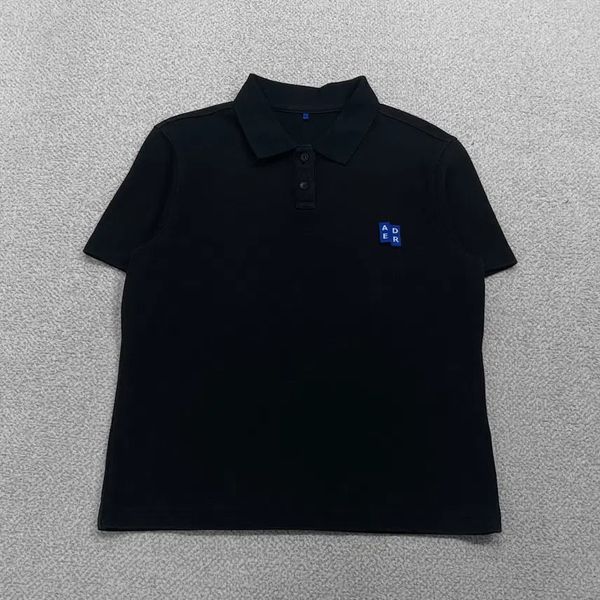 [BUNJANG] Ader Error Significant TRS Tag Polo T-Shirt Black / 아더에러 시그니피컨트 TRS 태그 폴로 반팔티 블랙