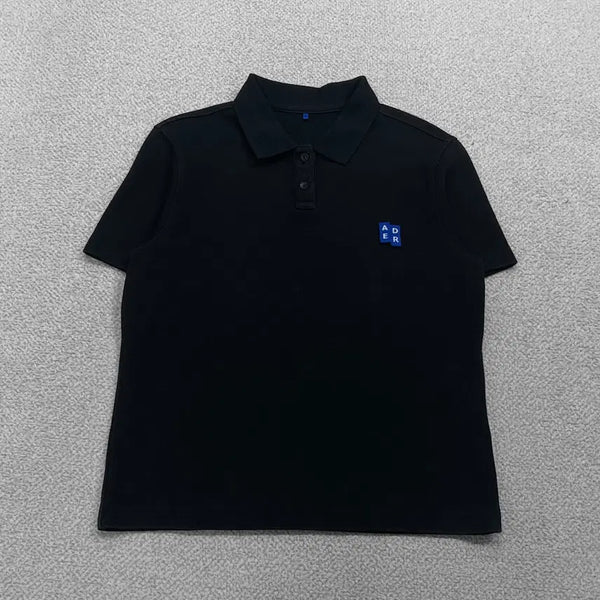 [BUNJANG] Ader Error Significant TRS Tag Polo T-Shirt Black / 아더에러 시그니피컨트 TRS 태그 폴로 반팔티 블랙