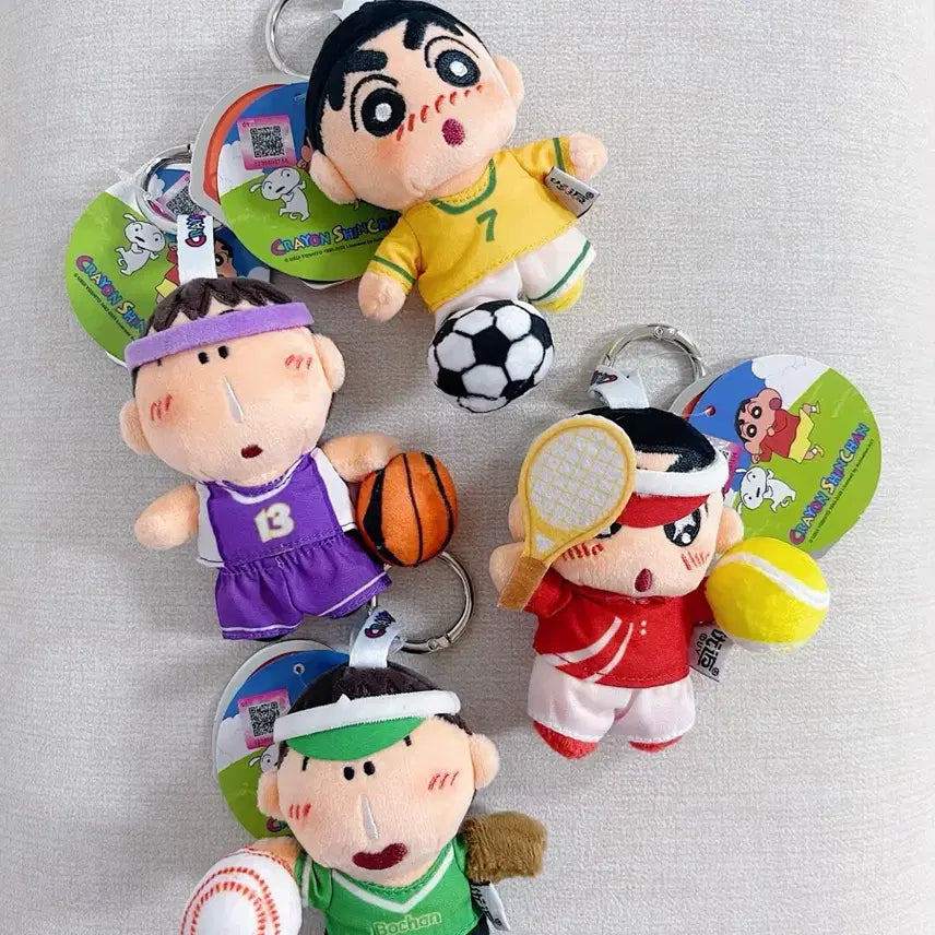 [BUNJANG] Crayon Shin-chan Sports Plush Keychain (4 Types) / 짱구는못말려 스포츠 인형 키링 4종 개당