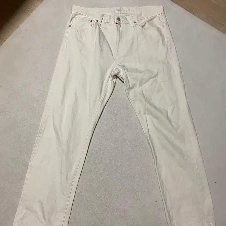 [BUNJANG] Uniqlo Straight Selvedge Cream Jeans / [36] 유니클로 스트레이트 셀비지진 크림