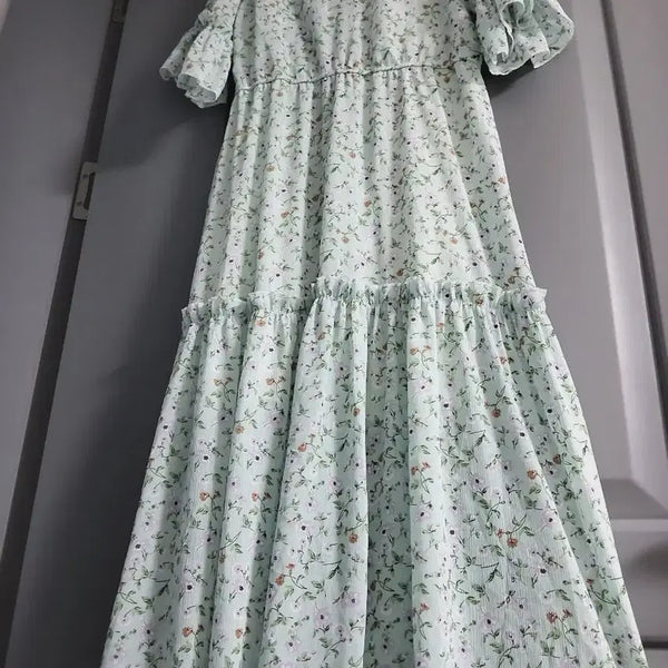 [BUNJANG] Floral Chiffon Long Dress / 플로럴 쉬폰 롱원피스
