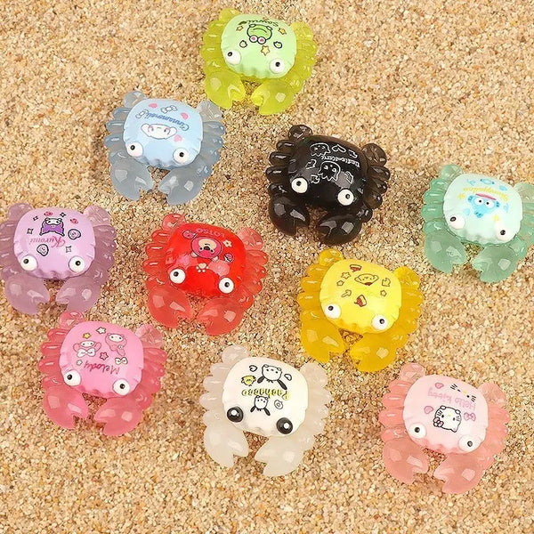 [BUNJANG] 12pcs Random Cute Glitter Turtle Charms / 1.6cm 귀여운 꽃게 반짝이 샤넬 야광 거북이 파츠 12개 랜덤