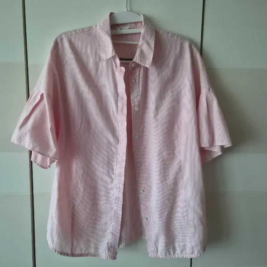 [BUNJANG] IT'S MYSTERY Pink Stripe Blouse / 잇미샤 핑크 블라우스