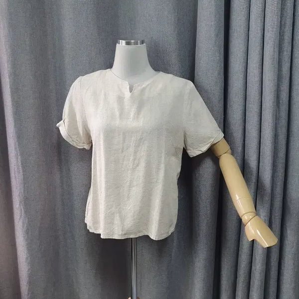 [BUNJANG] Linen Oatmeal Blouse / 린넨 오트밀 블라우스