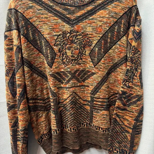 [BUNJANG] Versace Medusa Pattern Vintage Cotton Knit L / 90's 베르사체 메두사 패턴 빈티지 코튼 니트 L(남여공용)