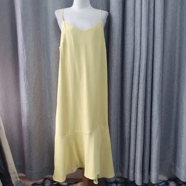 [BUNJANG] Yellow Sleeveless Maxi Dress / 옐로 슬리브리스 맥시원피스