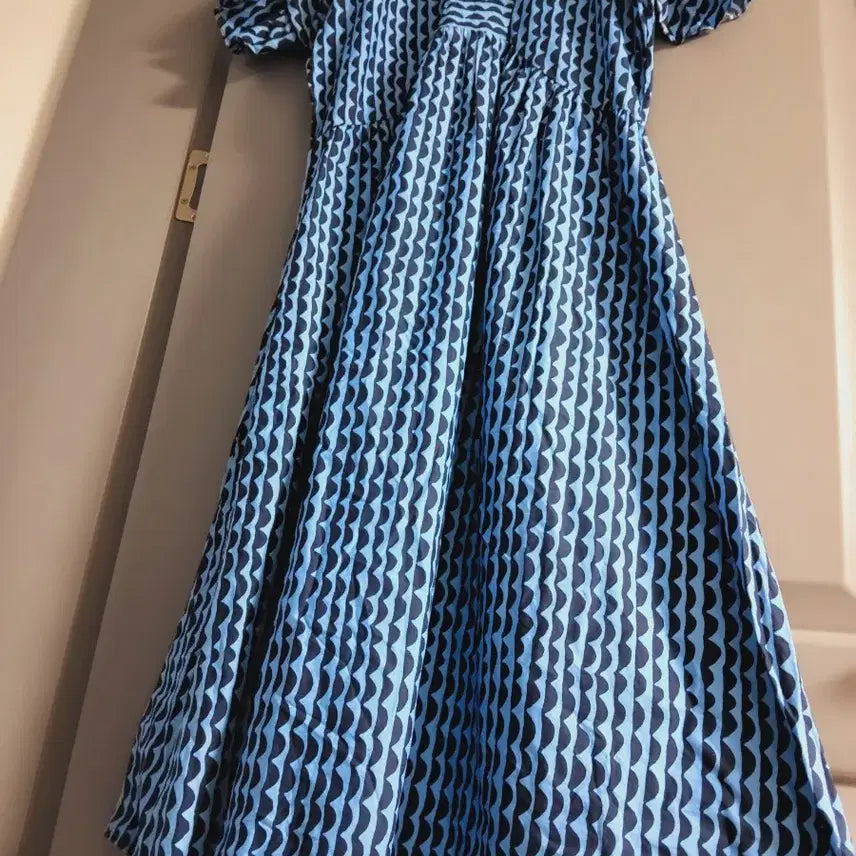 [BUNJANG] Blue Pattern Long Dress / 블루 패턴 롱원피스