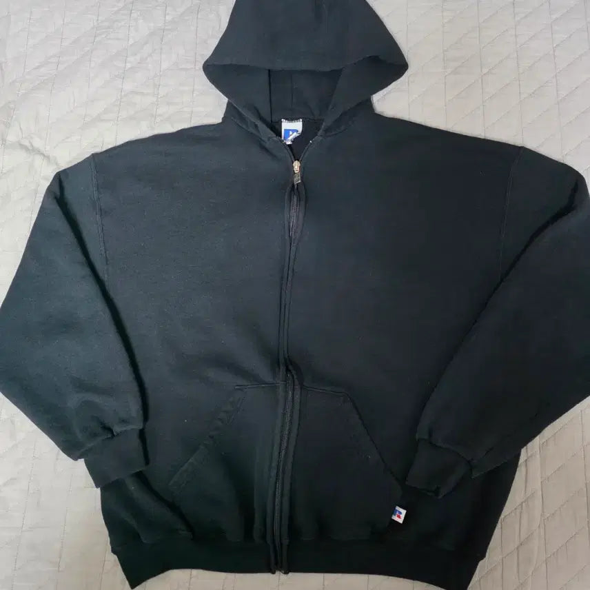[BUNJANG] 90s Russell Athletic Hoodie Zip-Up Black / [XL] 90s 빈티지 러셀 애슬레틱 후드집업 블랙 ver. 올롸잇컨디션